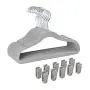 Finnhomy Non-Slip Clothes Hangers for Baby and Kids 30-Pack Velvet Hangers with 10 Finger Clips, Gray Finnhomy Non-Slip Clothes Hangers for Baby and Kids 30-Pack Velvet Hangers with 10 Finger Clips, Gray