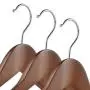 Casafield - 6 Walnut Wide Shoulder Wooden Suit Hangers - Premium Lotus Wood, Non-Slip Pant Bar & Chrome Swivel Hook for Dress Clothes, Coats, Jackets, Pants, Shirts, Skirts
