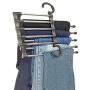 dezirZJjx Pants Hangers Slacks Hangers, 5-in-1 Pants Hanger Wardrobe Jeans Retractable Storage, Clothes Rack Space Saver