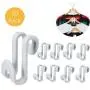 LiXiongBao 20 Pack Clothes Hanger Connector Hooks, Mini Cascading Hanger Rack Hooks for Stack Clothes, Huggable Style Hangers, Heavy Duty Space Saving for Closet (Grey)
