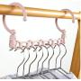 10pcs Random Color Windproof 5Hole Magic Coat Clothes Hanger Multifunction Holder Clothes Hanging Organizer Folding Rotating Coat Storage Rack