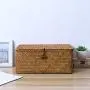 Vosarea Rattan Storage Basket Makeup Organizer Multipurpose Container with Lid