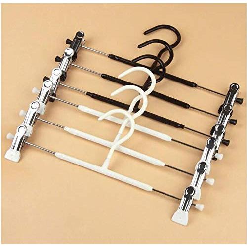 10pcs Random Color Metal Clothes Hangers White Black Clip Stand Hanger Pants Skirt Kid Adult Clothing Anti-skidding