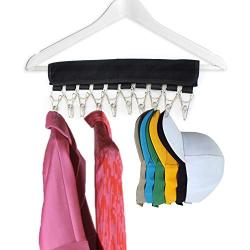 Feel-ling Cap Organizer Hanger Portable Fabric Hangers Hook-and-Loop Cap Holder Self-Adhesive Clip Collapsible Hat Hanger Clip Travel Clothes Cap Organizer Hanger