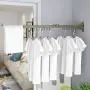 QFFL Balcony Folding Drying Rack, Retractable Small Clothes Rail, Push-Pull Drying Rack, Invisible Drying Rack, for Bedroom Outside The Bedroom Foyer 4 Colors Hangers (Color : Champagne) QFFL Balcony Folding Drying Rack, Retractable Small Clothes Rail, Push-Pull Drying Rack, Invisible Drying Rack, for Bedroom Outside The Bedroom Foyer 4 Colors Hangers (Color : Champagne)