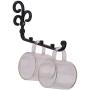 LEE House 4 Piece Wall Mounted Clothes Hanger Hanging Cup Rack Space Saver for Closet Organizer,Bathroom,Bedroom,Kitchen (Black)