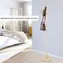 Fdit Assembled Wooden Coat Hat Stand Tree Jacket Cloth Vertical Hanger Rack 8 Hooks ((Wooden Color))