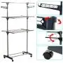 3 Tier Clothes Drying Rack Folding Laundry Dryer Hanger - Portable Rolling Drying Rack Adjustable Laundry Rack with Foldable Wings Shape Indoor/Outdoor Standing Airfoil-style Rack Hanging Rods - Gray 3 Tier Clothes Drying Rack Folding Laundry Dryer Hanger - Portable Rolling Drying Rack Adjustable Laundry Rack with Foldable Wings Shape Indoor/Outdoor Standing Airfoil-style Rack Hanging Rods - Gray