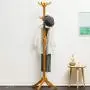 KTOL Modern Bamboo Coat Hall Tree Free Standing, Stable Coat Rack 12 Hooks Floor Clothes Storage Shelves Coat hat Holder for Entryway Hat Hanger-Wood Color 70.9in