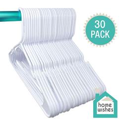 Plastic Clothes Hangers Ideal for Everyday Use, Clothing Hangers, Standard Hangers, White Hangers (30 Pack)