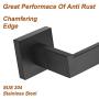 Durafe Square Towel Ring Stainless 304 Steel Towel Holders Towel Hangers Wall Mounted for Bathroom, Black Finished