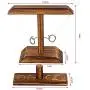 Ring Toss Game, Ring Toss with Shot Ladder, Fun Hook and Ring Game, Handmade Wooden Interactive Game for Home, Party, Brown