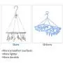 Senbowe Foldable Clip and Drip Hanger, Drying Hanger, Clothes Drying Rack Sock Hanger Underwear Hanger with 8 Clips for Towels, Bras, Baby Clothes, Gloves, Aluminium Alloy Laundry Hanging Air Dryer