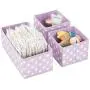 mDesign Soft Stackable Fabric Closet Storage Organizer Holder Boxes - Clear Window, Attached Lid, for Child/Kids Room, Nursery - Polka Dot Print - Set of 12 - Light Purple/White mDesign Soft Stackable Fabric Closet Storage Organizer Holder Boxes - Clear Window, Attached Lid, for Child/Kids Room, Nursery - Polka Dot Print - Set of 12 - Light Purple/White