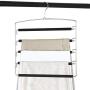 Clothes Pants Slack Hangers 5 Layers Non Slip Closet Storage Organizer Space Saving Hanger with Foam Padded Swing Arm for Pants Jeans Scarf Trousers Skirts (Updated Version-4pcs Black)