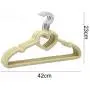 10PCS Random Color Clothes Hangers Plastic Heart-Shaped Flocking Hanger Portable Drying Rack Hanger
