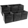 Sorbus Foldable Storage Cube Basket Bin (6 Pack, Black)