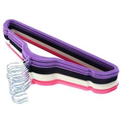 TimmyHouse Non Slip Velvet Clothes Suit/Shirt/Pants Hangers White, Black, Purple,Red 100PCS