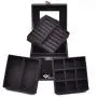 Rich U Black Lint Jewelry Storage Boxes Organizer Case with Lock Mirror for Rings Earrings Necklace Rich U Black Lint Jewelry Storage Boxes Organizer Case with Lock Mirror for Rings Earrings Necklace