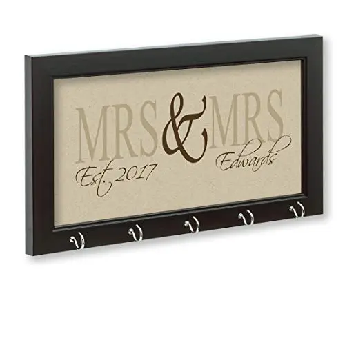 Mrs & Mrs Key Holder, Lesbian Gift, Gay Gift, Lesbian Wedding Gift, Gay Wedding Gift, Key Hanger, Wall Key Rack, Wall Key Holder, Key Holders, Personalized Gift, Home, Housewarming Gift, Wedding Gift