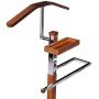 Alek...Shop Executive Suit Stand Valet Rack Hanger Clothes Organizer Men Coat Butler Style Chrome/Tabacco Modern Wood & Metal