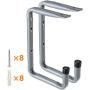 Ihomepark Heavy Duty Wall Ceiling Mounted Bike Storage Hooks-Garage Utility Hangers & Organizer for Ladder,Tools, Bicycle - 2 Pack, Gray