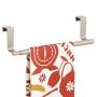mDesign Adjustable, Expandable Kitchen Over Cabinet Towel Bar Rack - Hang on Inside or Outside of Doors, Storage for Hand, Dish, Tea Towels - 9.25" to 17" Wide, 2 Pack - Satin
