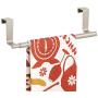 mDesign Adjustable, Expandable Kitchen Over Cabinet Towel Bar Rack - Hang on Inside or Outside of Doors, Storage for Hand, Dish, Tea Towels - 9.25" to 17" Wide - Satin