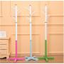 Wooden Children Clothes Hanger with 5 Hooks Pencil Shape Coat Rack, Floor Standing Clothes Rack Folding Shelf for Kids 133cm Random Color
