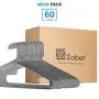 Standard Grey Plastic Hangers (60 Pack) Durable Tubular Shirt Hanger Ideal for Laundry & Everyday Use, Slim & Space Saving, Heavy Duty Clothes Hanger for Coats, Pants, Dress, Etc. Hangs up to 5.5 lbs