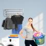Tangkula Wall Mount Drying Rack Bathroom Home Expandable Towel Rack Drying Laudry Hanger Clothes Rack (Wood)