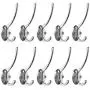 BAOEF 10 Set Metal Double Prong Coat Hat Hook Bath Towel Closet Clothes Hanger Rail Garment Rack Holder, Wall Mount Entryway Kitchen Home Office Storage, Zinc Alloy,Silver BAOEF 10 Set Metal Double Prong Coat Hat Hook Bath Towel Closet Clothes Hanger Rail Garment Rack Holder, Wall Mount Entryway Kitchen Home Office Storage, Zinc Alloy,Silver