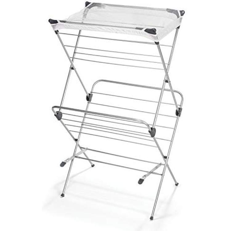 Polder Two-Tier Free Standing Clothes Drying Rack with Mesh Garment Dryer