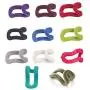 DAVEVY Clothes Hanger Hook, 10 pcsCreative Mini Flocking Hook Rack Closet Organizer, Anti-Slip Cascading Coat Holder(Black)