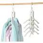 Rishx Foldable 8 in 1 Multifunctional Clothes Hanger Portable 360 Degree Rotating Wardrobe Organizer Rack Space Saving Closet Organizer Hanger for T-Shirt Sweater Dress Pants (Color : Pink)
