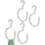 mDesign Closet Hanger Organizer Large Accessory Metal Loop Hooks for Ties, Belts, Scarves, Shawls, Pashminas - 4 Pack - Chrome