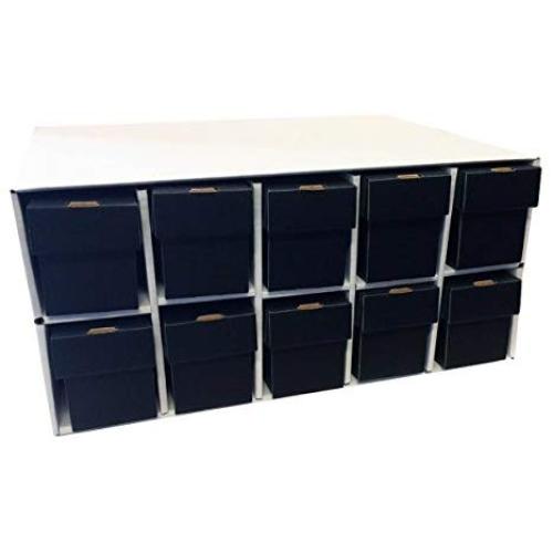 Card Penthouse House Storage Boxes - with 10 800-Count Black Vertical Storage Boxes