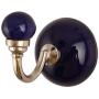 Indianshelf Handmade 1 Artistic Vintage Blue Ceramic Solid Key Hooks Holders/Wall Hooks for Towels