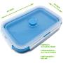 Set of 4 Collapsible Silicone Food Storage Container, Leftover Meal boxes For Kitchen, Bento Lunch Boxes, BPA Free, Microwave, Dishwasher and Freezer Safe. Foldable Thin Bin Design Saves Your Space.