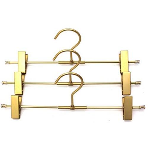 Koobay 11.8" Gold Aluminium Garment Pants Trousers Skirt Bottom Clips Hangers for Closet Organizition hangers 10PS/LOT ( bottom)