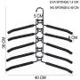 Clothes Hangers, 5 in 1 Multilayer Metal EVA Sponge Hangers Anti-Slip Clothes Rack Space Saving Detachable Hanger for Suit Coat Shirt Skirt Pants (Black)