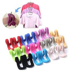 20pcs Random Color Mini Flocking Clothes Hanger Hook Accessories Save Space Wardrobe Clothes Hanging Organizer Coat Hooks
