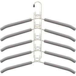 ZXFG Magic Hangers 2 Pack Multilayer Anti-Slip Clothes Rack Space Saving Clothes Hangers 5 in 1 Multifunctional Adult Clothes Rack for Household Space Saver (Color : White, Size : Adult)