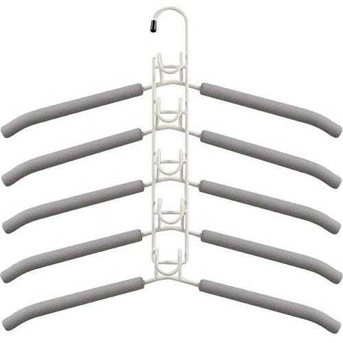 ZXFG Magic Hangers 2 Pack Multilayer Anti-Slip Clothes Rack Space Saving Clothes Hangers 5 in 1 Multifunctional Adult Clothes Rack for Household Space Saver (Color : White, Size : Adult)