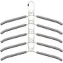 ZXFG Magic Hangers 2 Pack Multilayer Anti-Slip Clothes Rack Space Saving Clothes Hangers 5 in 1 Multifunctional Adult Clothes Rack for Household Space Saver (Color : White, Size : Adult)