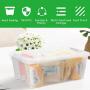 Giantex 6-Pack Storage Boxes Storage Tote Boxes W/Clear Lid 13 Quart / 12 Liter Each Liter Latch Stack Tubs Bins w/Clear Lid Latches Handles (6)
