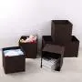 BASTUO 6 Storage Bins Foldable Non-Woven Fabric Boxes Storage Organizer Closet Basket Container for Shelf Brown BASTUO 6 Storage Bins Foldable Non-Woven Fabric Boxes Storage Organizer Closet Basket Container for Shelf Brown
