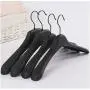 Black Thick Wide Shoulder Plastic Clothes Hanger Decoration for Coats Jacket and Fur 10 Pieces Black Thick Wide Shoulder Plastic Clothes Hanger Decoration for Coats Jacket and Fur 10 Pieces