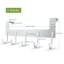 UDENIS Over Door Hanger Hook Heavy-Duty Hanging Clothes,Coat,Bag,Robe,Towel,Bathroom,Closet,Back of Door Hanger,Sturdy Anti-Rust Lightweight 5-Hooks Aluminum Grey
