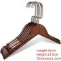JUMERY-Heavy Duty Clothing Hangers, Multifunctional Classic Wooden Coat Hangers Non-Slip Shoulder, Sturdy and Durable Suit Pants Clothes Hangers,Extra Smoothly Cut Notches,5 Pack
